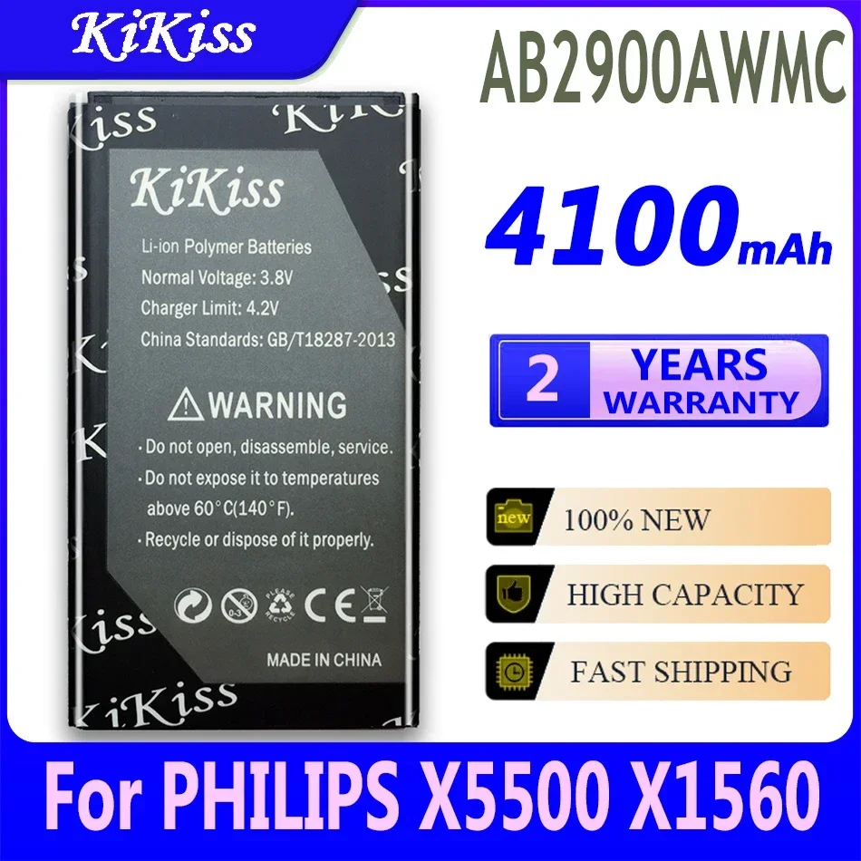 KiKiss AB2900AWMC для PHILIPS Xenium X5500 X1560 CTX5500 CTX1560 Сменный аккумулятор мобильного телефона 4100