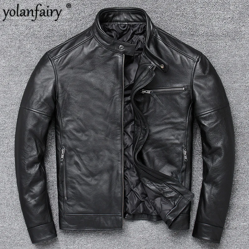 

Winter Genuine Autumn Leather Jacket Men Clothes 2023 Real Cow Leather Coat Men Leather Jackets Chaqueta Cuero Hombre L1970 KJ