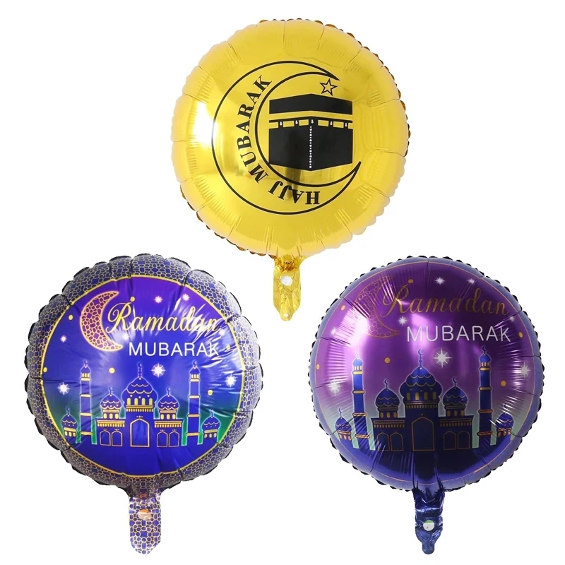 

10Pcs 18Inch Eid Ramadan Moubarak Foil Balloons Decoration Eid Mubarak Decor Islam Ramadan Kareem Helium Ballon Party Globos