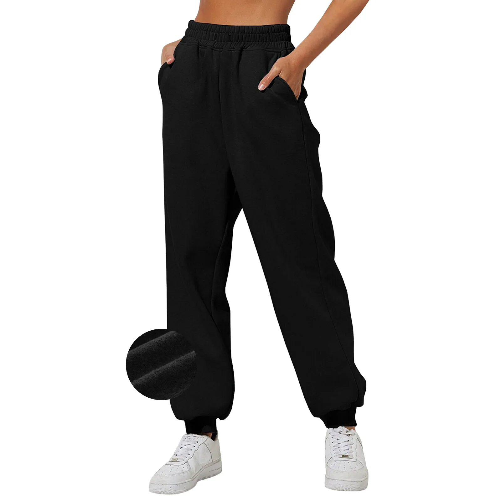

Women's Casual Pant Solid Color High Waist Cotton Pant Loose Straight Pocket Casual Sport Side Women Camouflage Pants