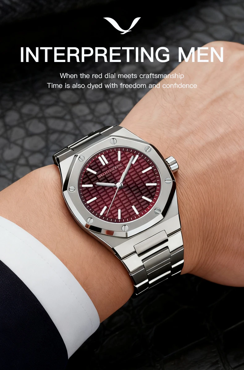 Новые хит продаж Specht & Söhne VH31 кварцевые наручные часы восьмиугольный безель стальные часы с сапфировым стеклом светящиеся 50 м водонепроницаемые (art.: 3920d22b0b024) - 3920d22b0b024