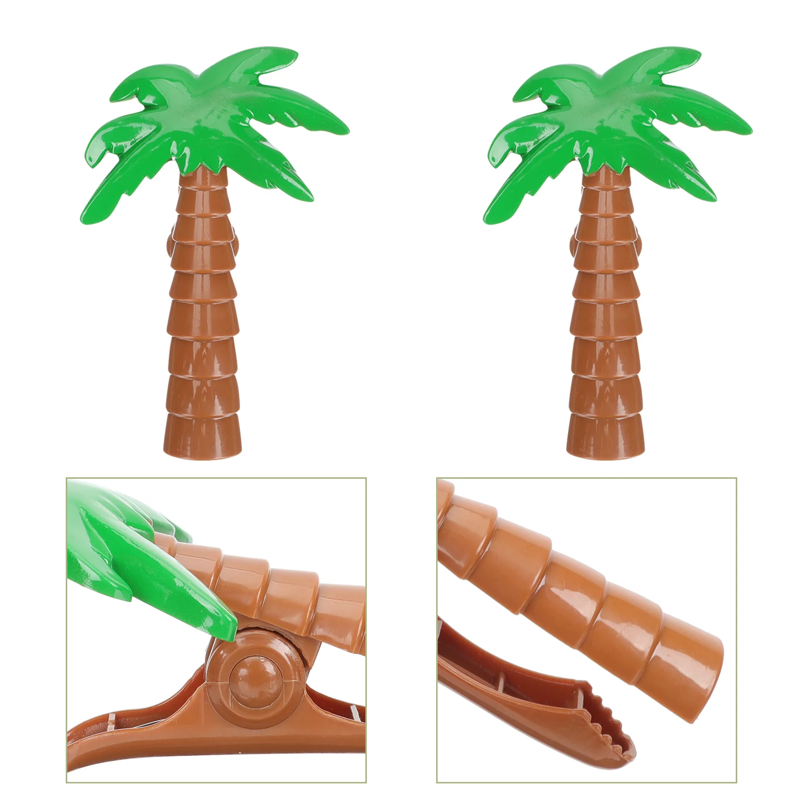 

2 Pcs Clothing Clothes Palm Tree Shape Clamp Clothespin Windproof Clip Beach Clip Plastic Beach Towel Clamp