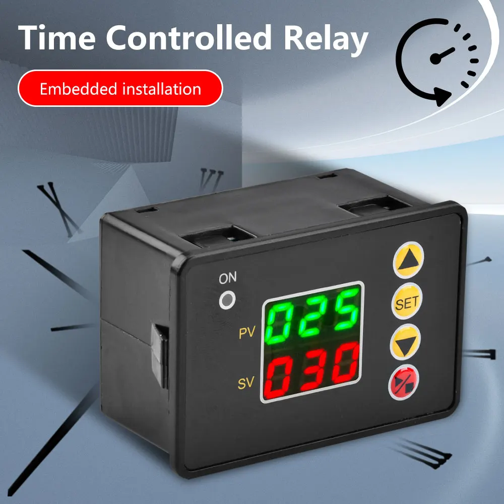 

AC 110-220V DC 12V 24V 1.37 Inch LCD Display Microcomputer Time Controller Delay Relay Module Digital Cycle Timer Relay Switch