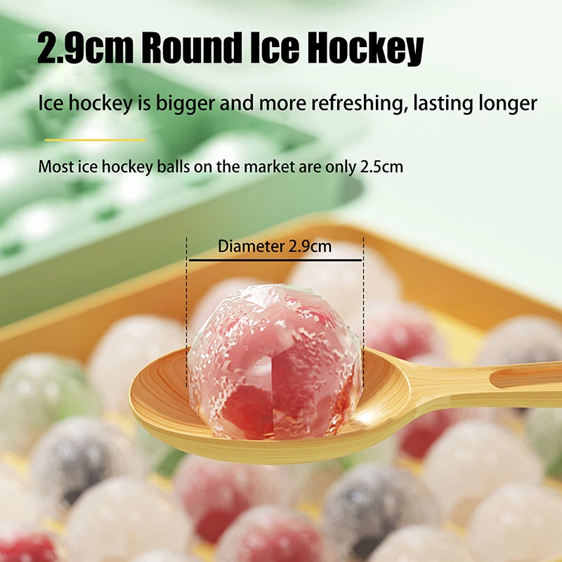 Лоток для льда с круглыми шариками 33 ячейки крышкой