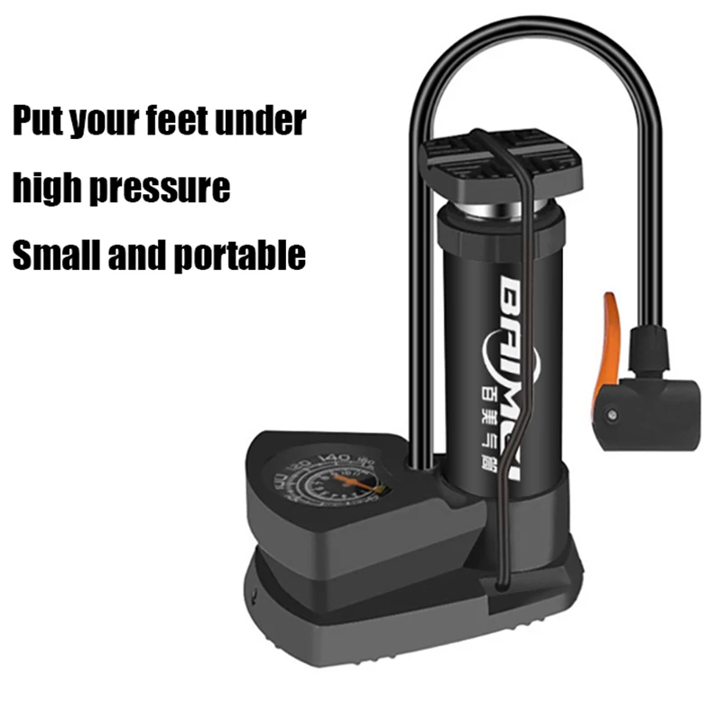 

Foot High Pressure Pump Electric Car Bicycle Motorcycle Home Mini Portable Foot Inflator With Gauge Bike Accessories