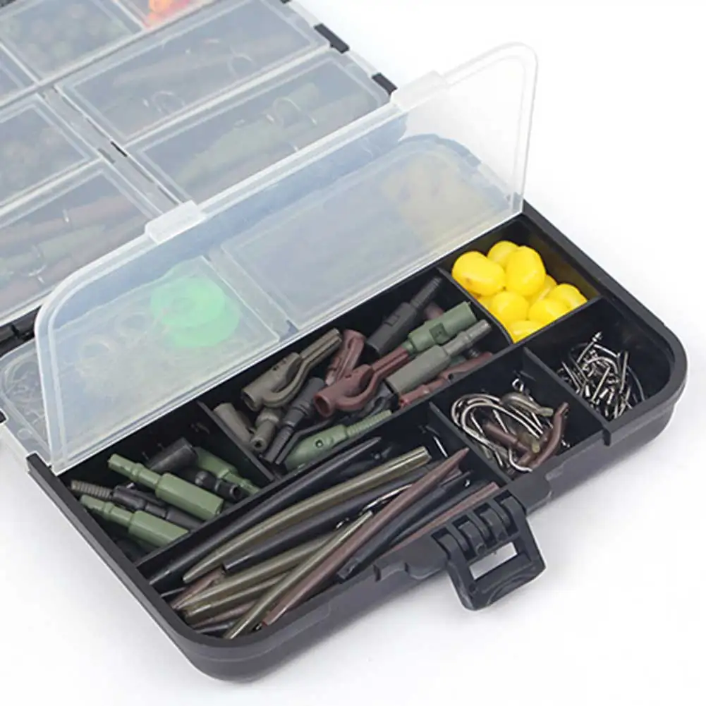

Carp Fishing Tackle Box Lead Clips Hooks Swivels Clips Shrink Tube Terminal Rigs Fishing Gear Fishing Tackle Accessories
