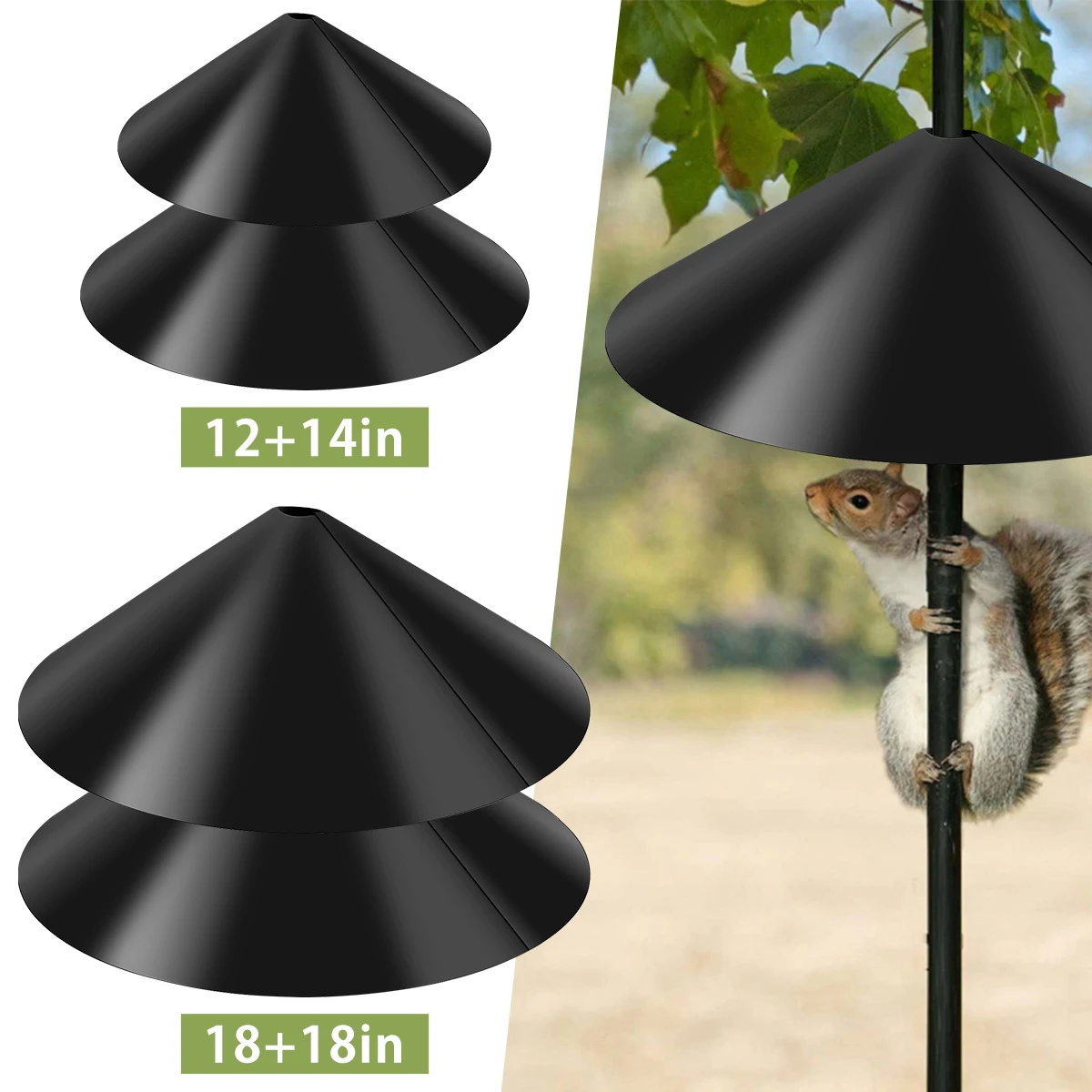 

2Pcs 18 inch Squirrel Baffle Wrap Around Squirrel Proof Baffles Durable Plastic Bird Feeder Guard Outdoor Squirrel Flapper for