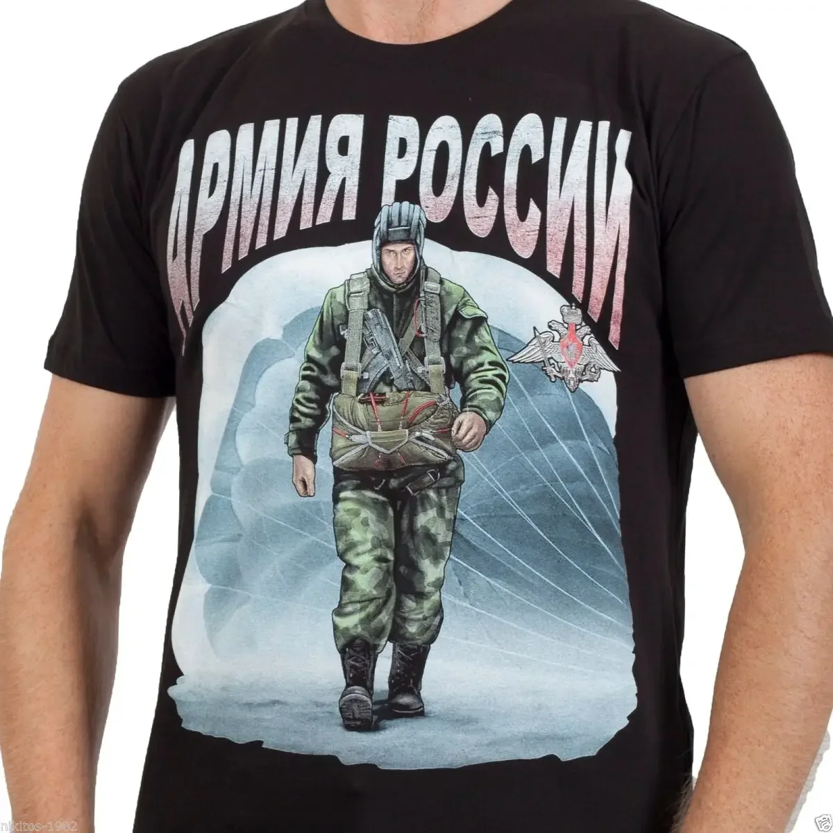 Футболка десантника российских элитных сил ВДВ. Повседневные футболки из 100%