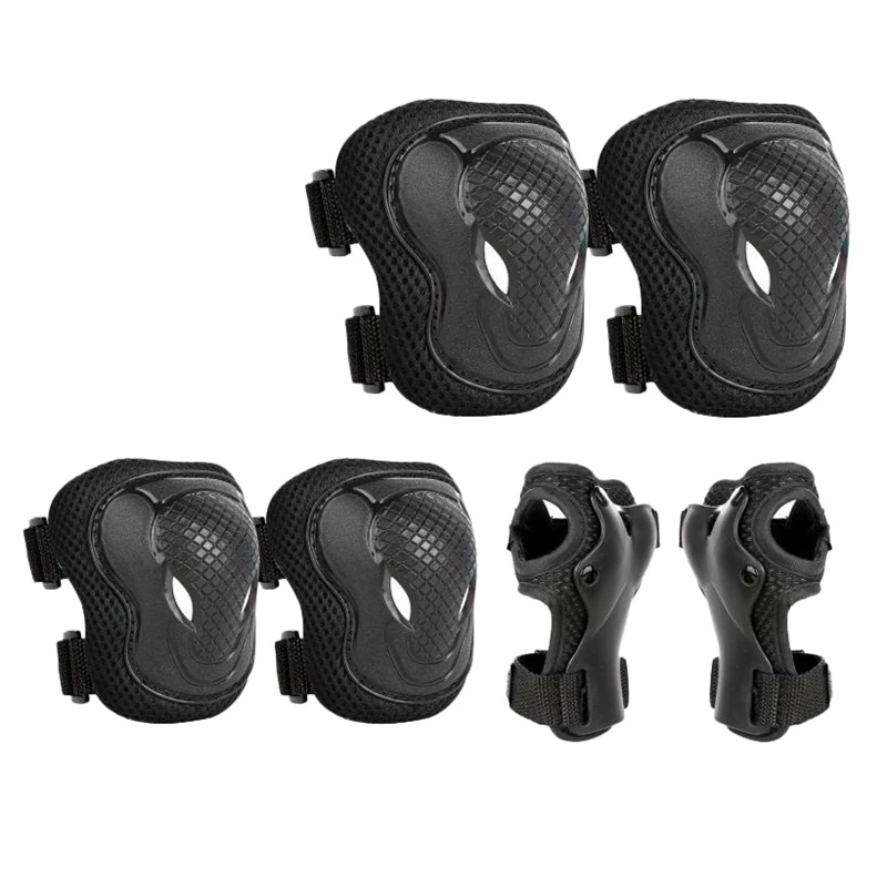 

Kids Skate Pads Set Knee Pads Elbow Pads Wrist Pads 6Pcs Adjustable Skateboard Pads Protective Gear Kit For Cycling