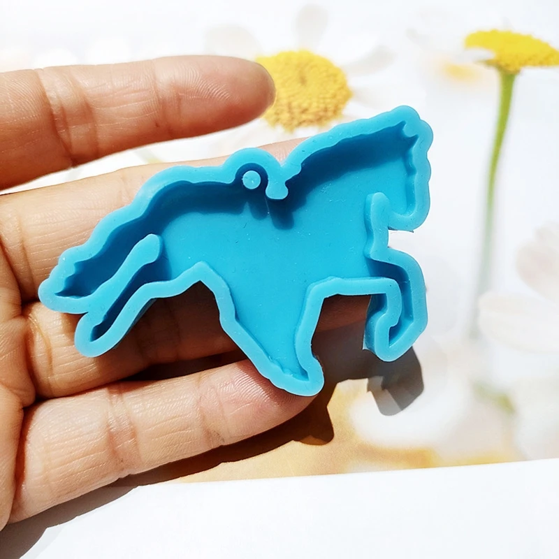 

Resin Casting Silicone Mold Horse Riding Cowboy Hat Keychain Pendant Mould DIY