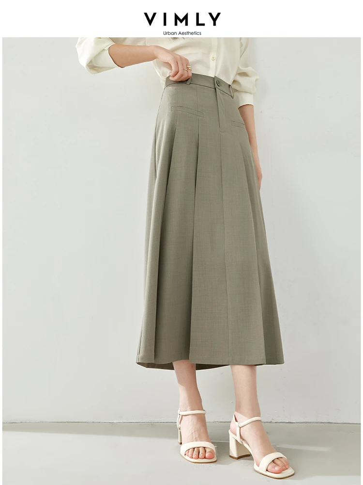 Юбка-миди трапециевидная в складку с зонтиком M3979