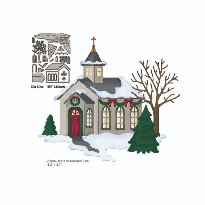 Штамп Церковь в снегу для резки металла
