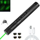 Тактическая лазерная указка, высокомощная USB перезаряжаемая ручка, лазерный фонарик, зеленыйкрасный303, прицел, указка с регулируемым фокусом