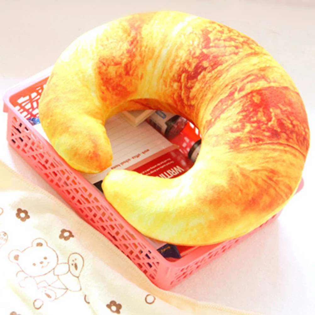 

1Pc Imitation Bread Neck Pillow U-shaped Pillow The Office Giftss Cushion for Travel