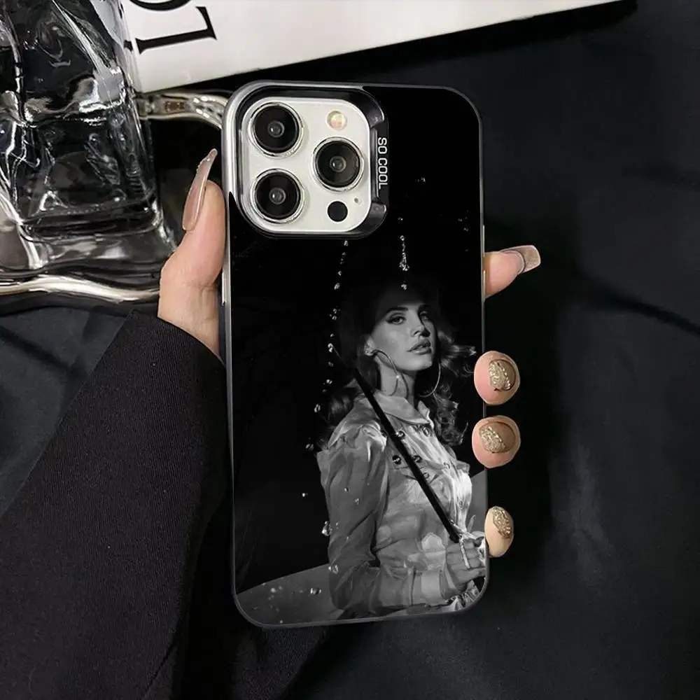 Фото Лана Дель Рей певица цветной серебристый матовый чехол для телефона iPhone 17, 16, 15, 14, 13, 12, 11 Pro Max XR Plus противоударный №4