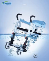 free shipping patient manual nursing chair bathing toilet transfer wheelchair