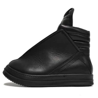 owen seak men shoes high top ankle boots genuine leather women sneaker luxury trainers casual autumn zip flat black white shoes