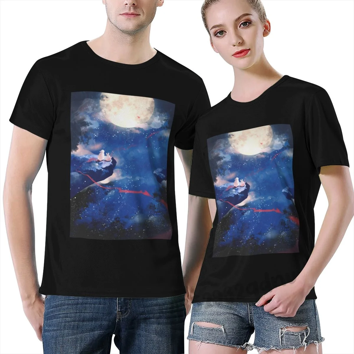 

Yutu Full Moon Mens T Shirt Size S - 6XL Black 2022 Fashion t shirt 100% Cotton Tee Shirt