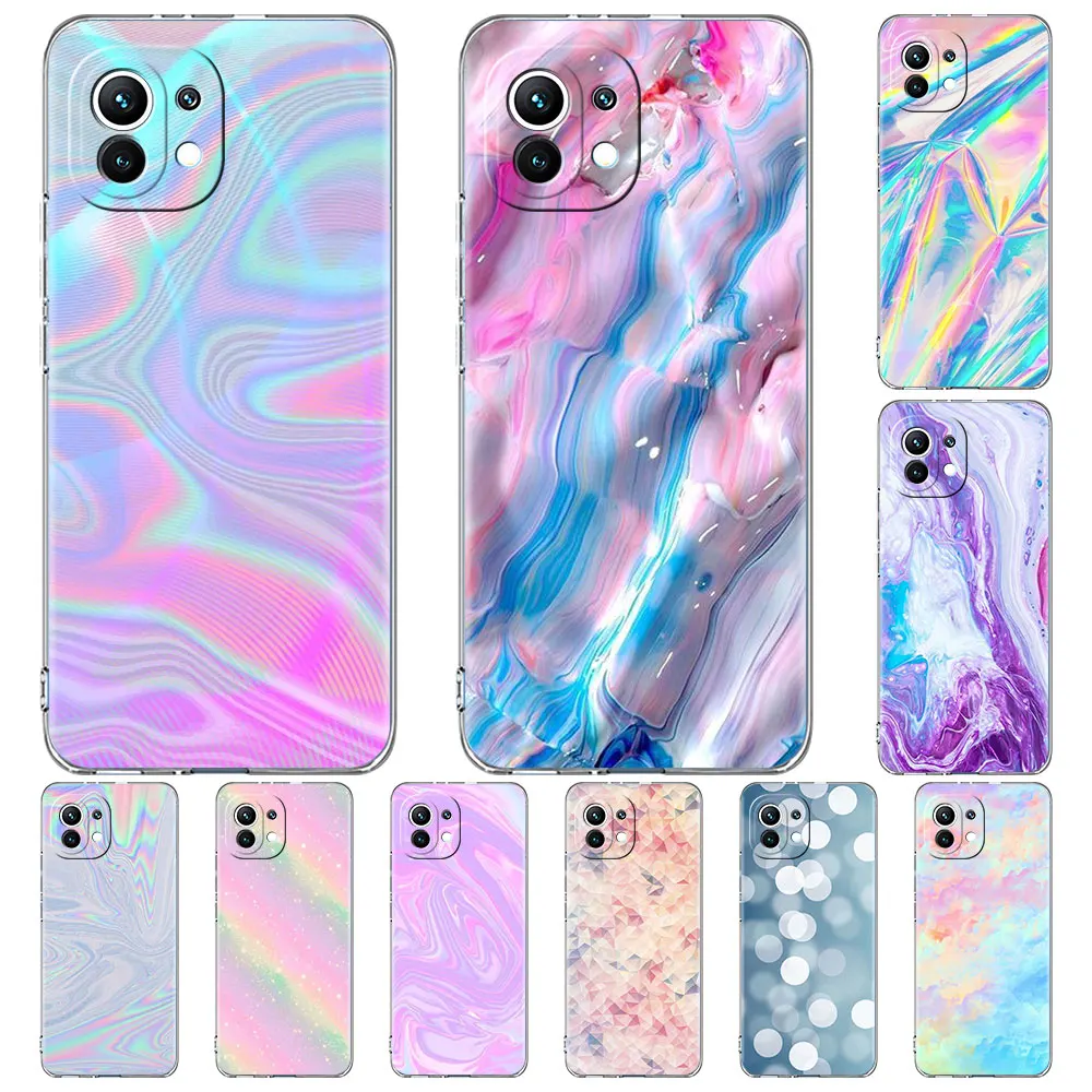 Пастельный металлический Прозрачный чехол Tumblr для Xiaomi Mi Poco X3 NFC M3 11 Lite 12 10 9 11T 10T Pro F3