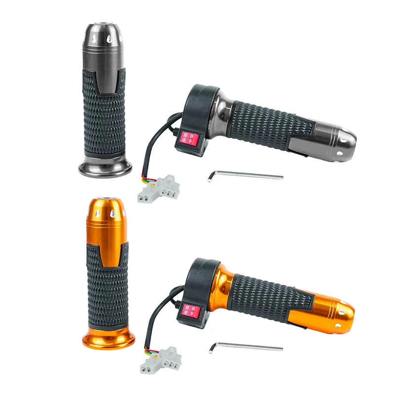 

1 Pair Bike Throttle Accelerator Handle Grips Anti-Slip With Cable For Electric Bicycle Skateboard/Motorcycle