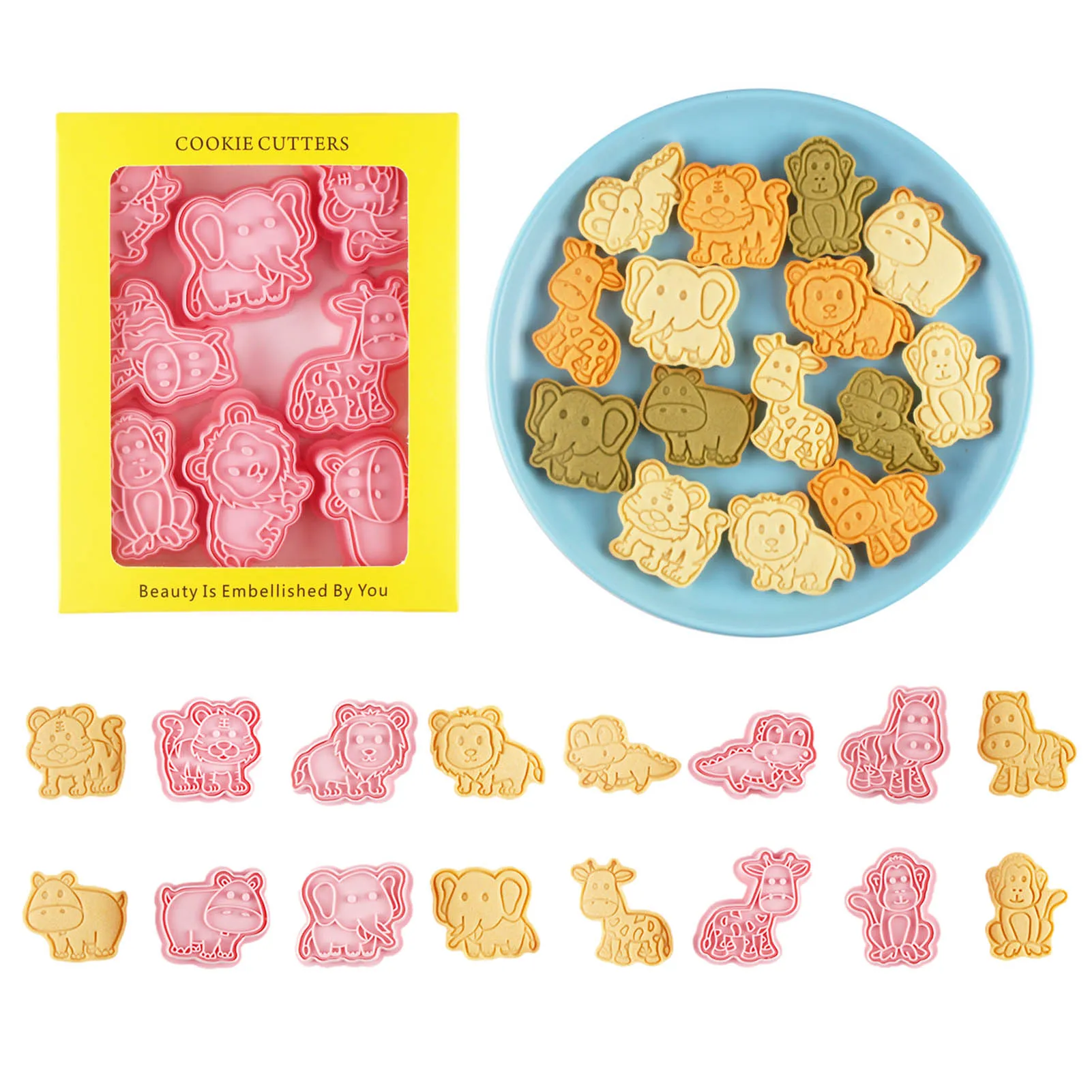 

8 Pcs Biscuit Cutter Small Cookie Cutters For Cookies And Mini Chocolate Biscuits Mold For Baking Silicone Molds