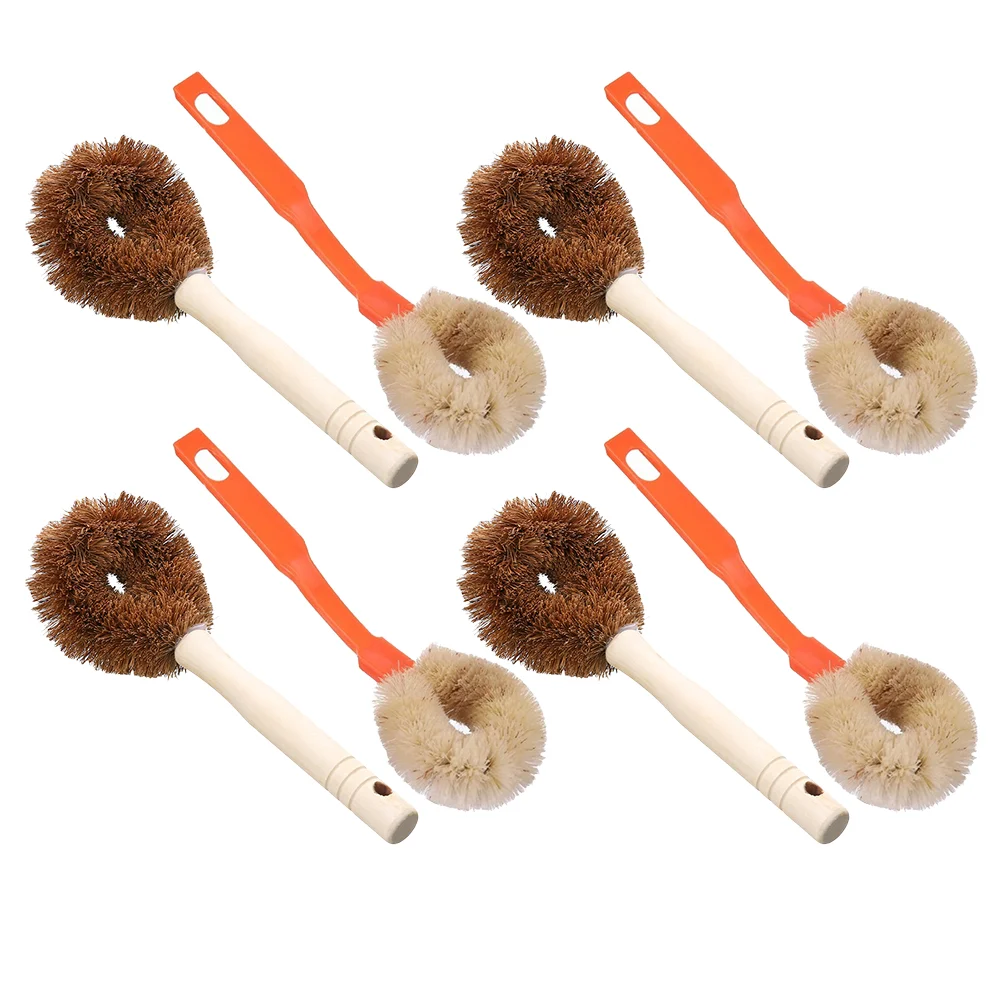 

8pcs Multipurpose Pan Brushes Handle Dish Brushes Home Kitchen Brush