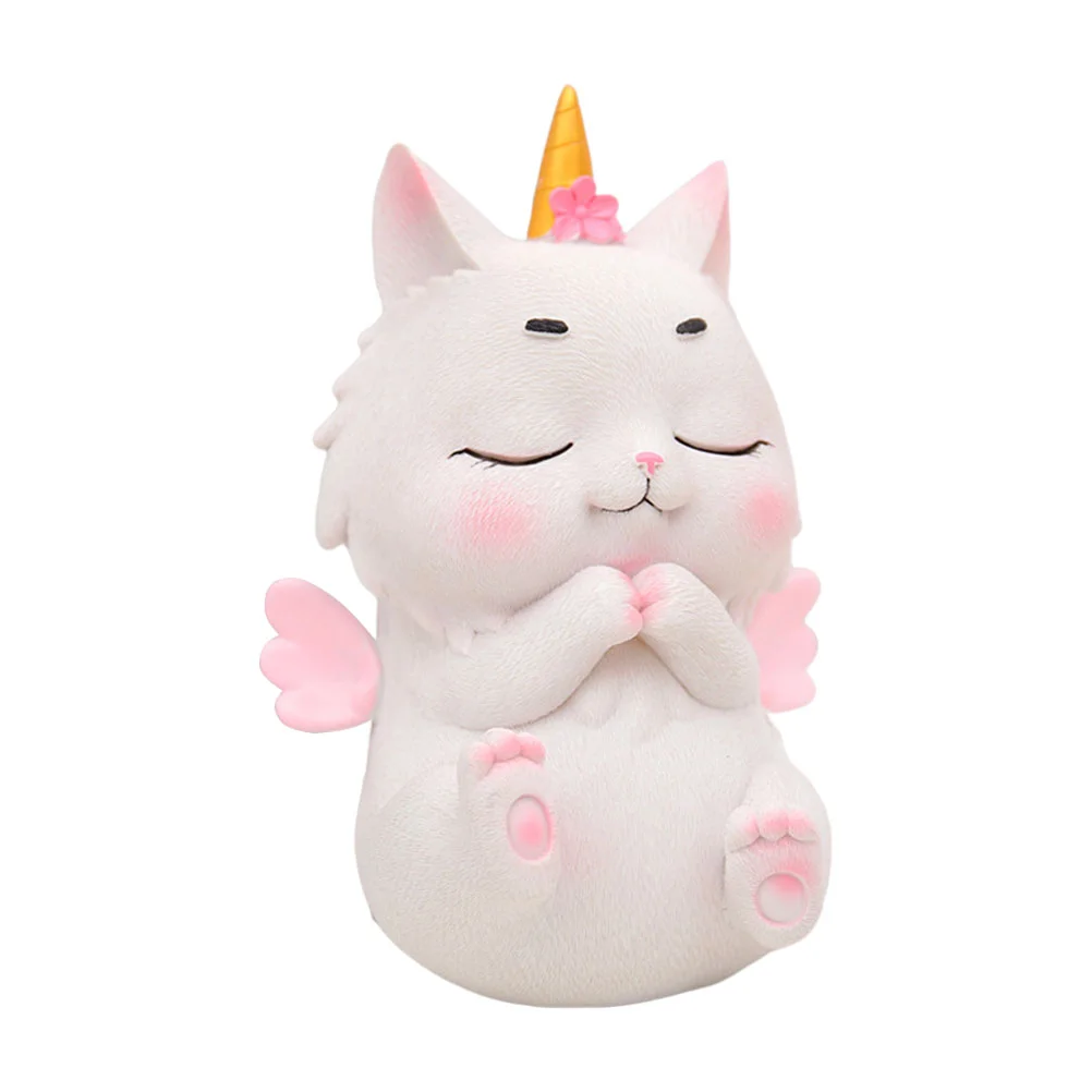 

Kitten Piggy Bank Lovely Coin Money Saving Pots Home Decoration Jars Kids Resin Crafts Desktop Container Gift Unicorn Banks