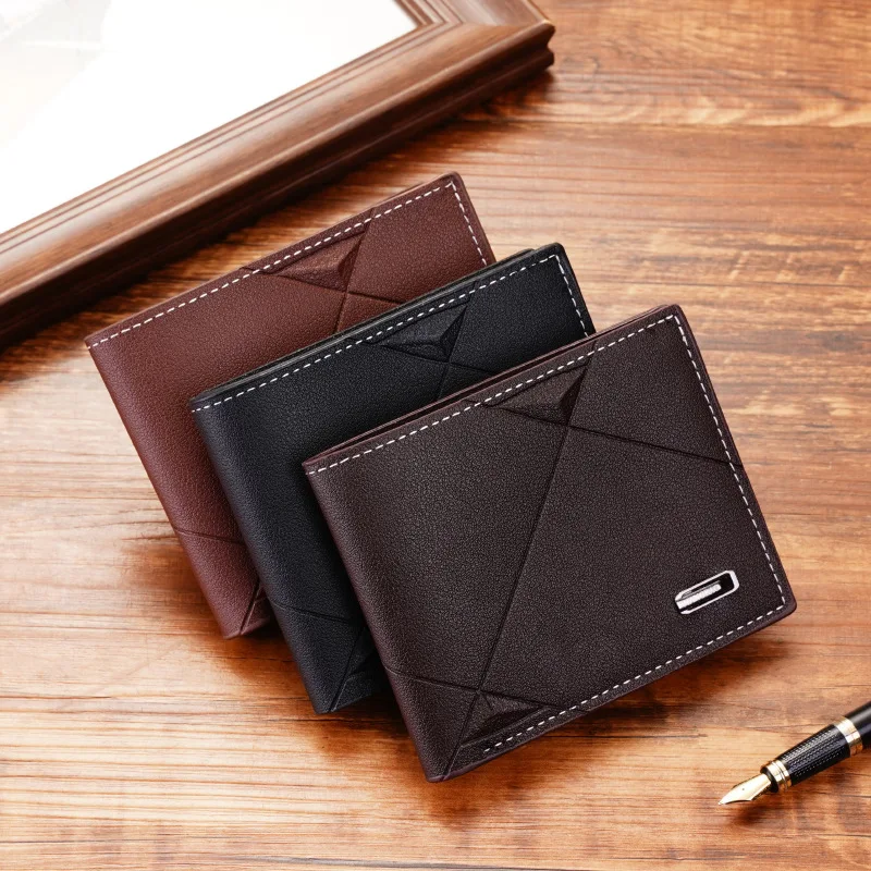 

Men's Wallet Short Multi-card Coin Purse Fashion Casual Wallet Male Youth Thin Three-fold Horizontal Soft Wallet