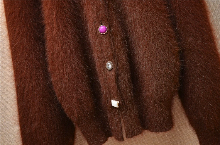 Женская осенне-зимняя одежда волосатая ангорская кроличья шерсть вязаные