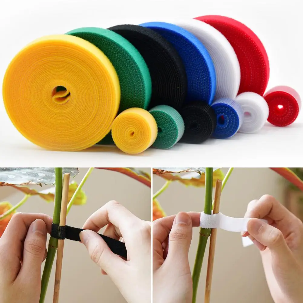 

3M/Roll Plant Tie Reusable Self-adhesive Hook-and-loop Fastener Tape Design Data Cable Bundling Belt Wire Organizer Home Supplie