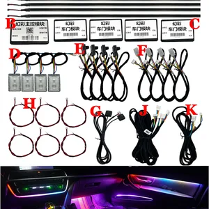 Universal 18 in 1 RGB LED Symphony Flowing Colorful Car Ambient Lights Interior Acrylic Lamp Guide F in Pakistan