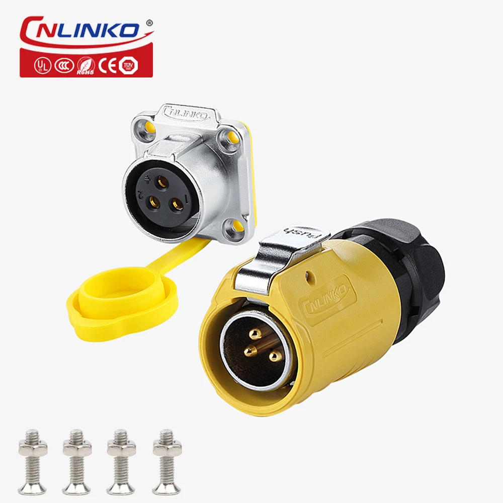 

Cnlinko LP20 Series 2/3/4/5/7/9/12 Pin Waterproof Connector IP67 Male and Female Connector, LED Lighting Panel Mount Connectors