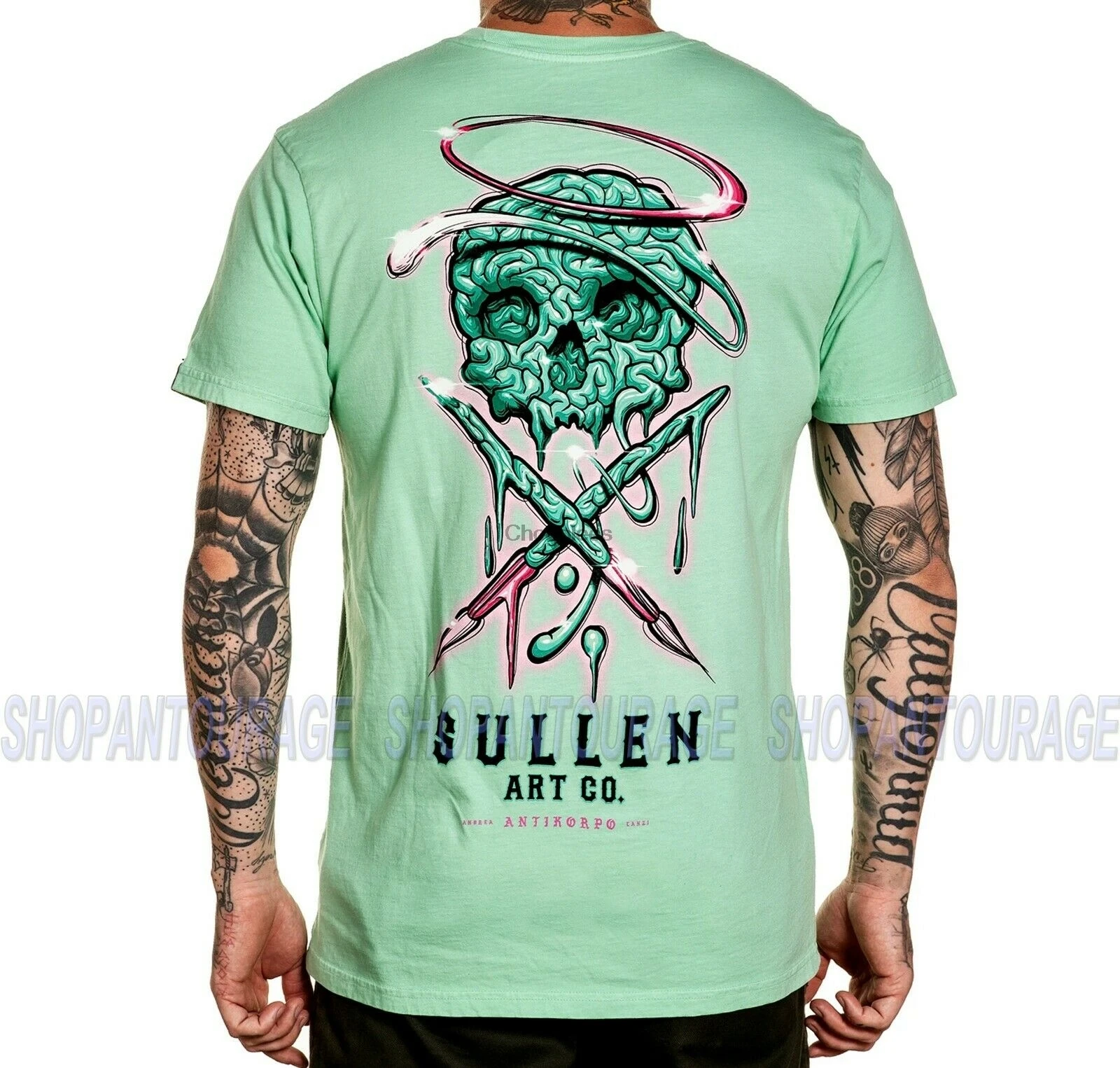 Новая футболка Sullen Antikorpo SCM3661 с коротким рукавом графическим рисунком черепа для