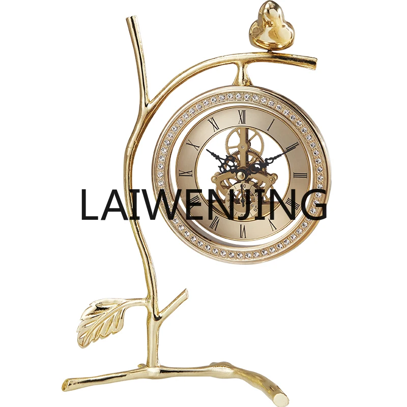 RWJ латунные часы украшение для гостиной настольные механические с орнаментом