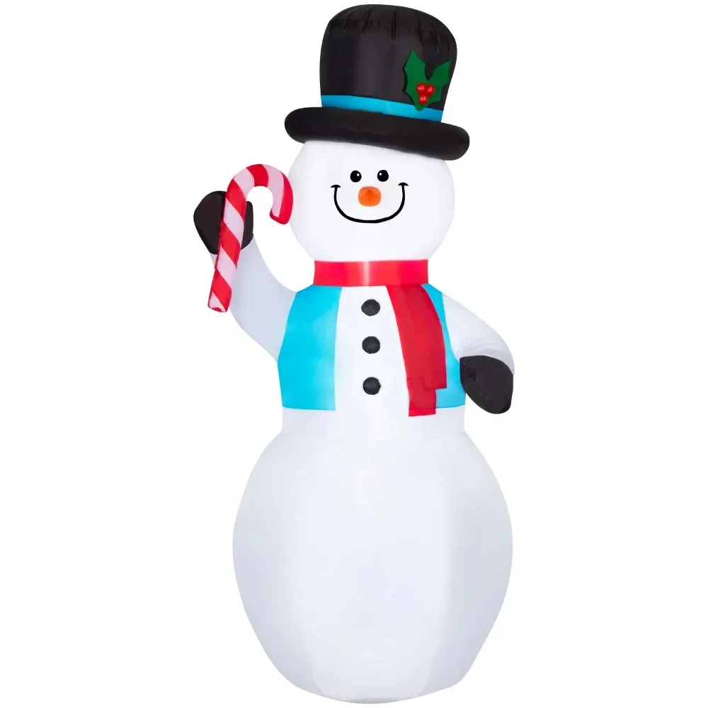 

Merry Inflatable Christmas Decoration Props Airblown Inflatables Christmas 7 Foot Snowman With Candy Cane Decorations 2024 Home
