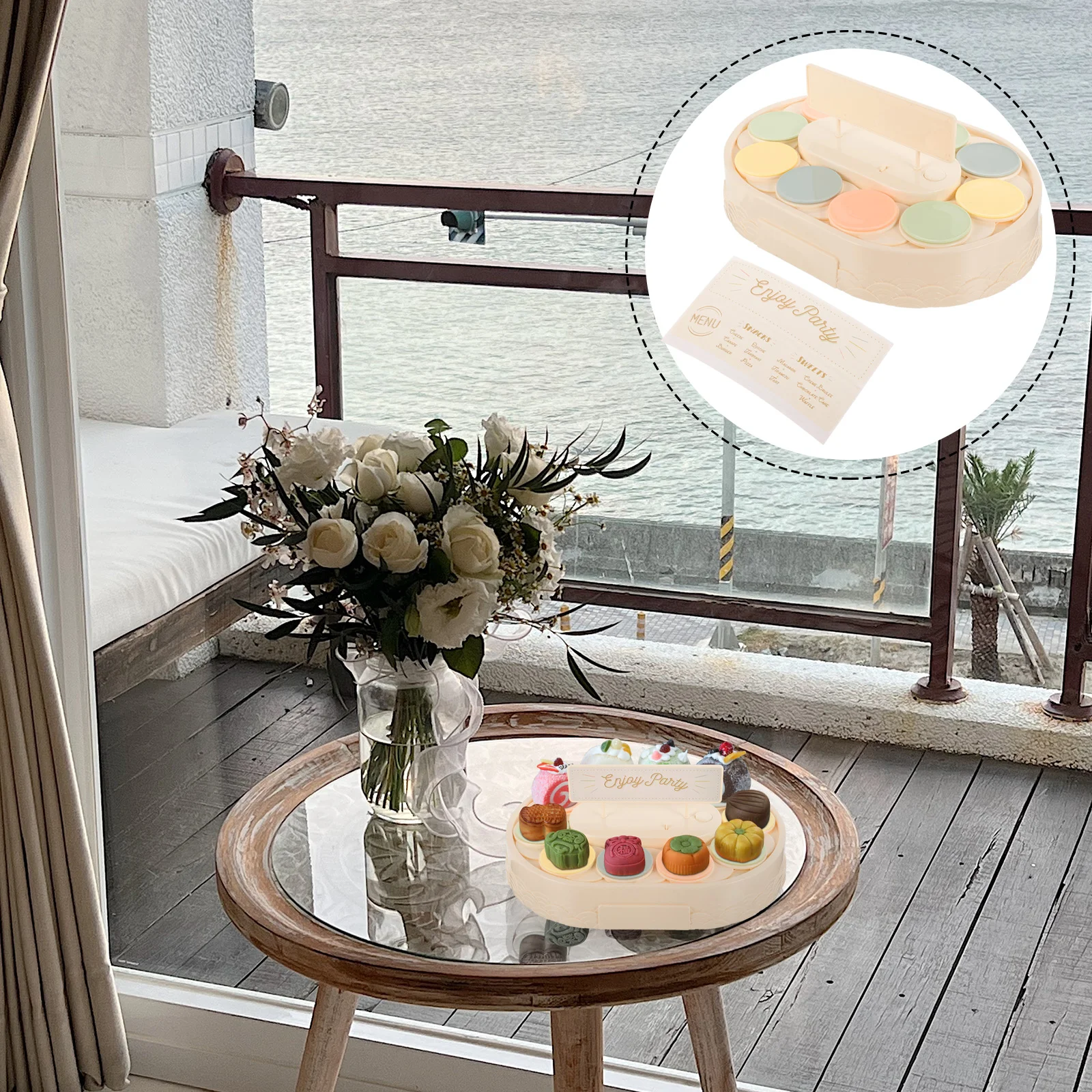 

Sushi Driver Dessert Machine Display Stands Auto Rotating Plastic Convenient Cake