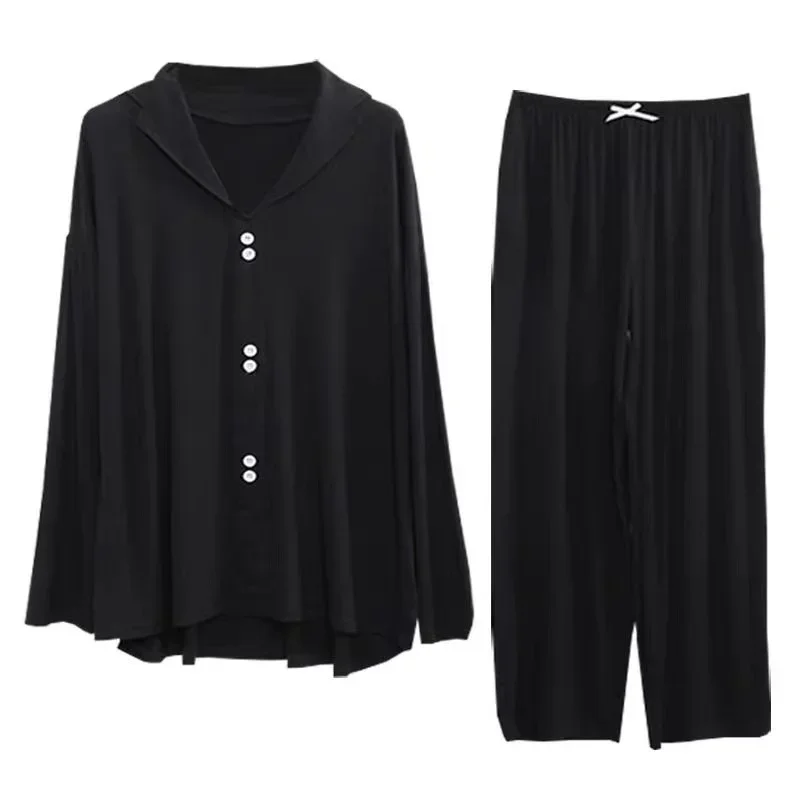 150 кг большие размеры женская осенне-весенняя свободная пижама с длинными