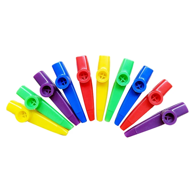 

Plastic Kazoos Musical Instruments With Kazoo Flute Diaphragms For Gift, Prize And Party Favors 5 Colors (10 Pieces)