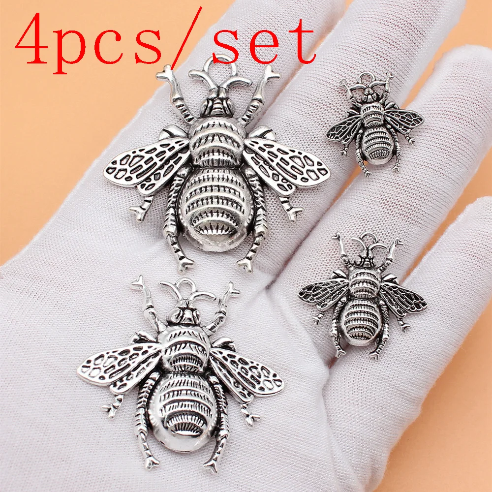 

Personalized Materials Jewelry Making Supplies Bee Charms 4pcs/set