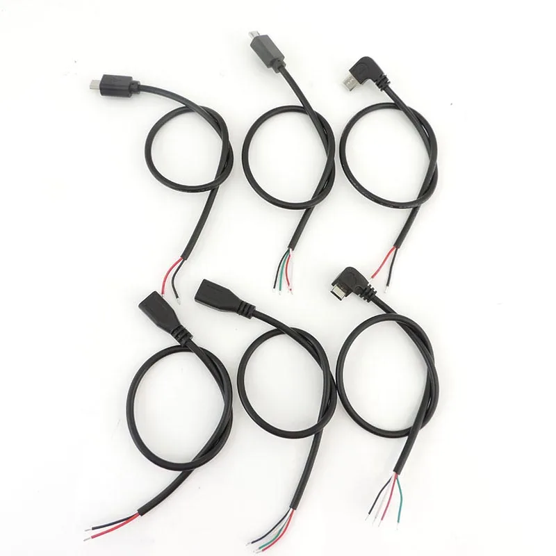 

Micro USB 2.0 A Female male Jack charging Connector repair welding cable 2/4 Pin 4 Wires Data Charge Cord DIY for Android