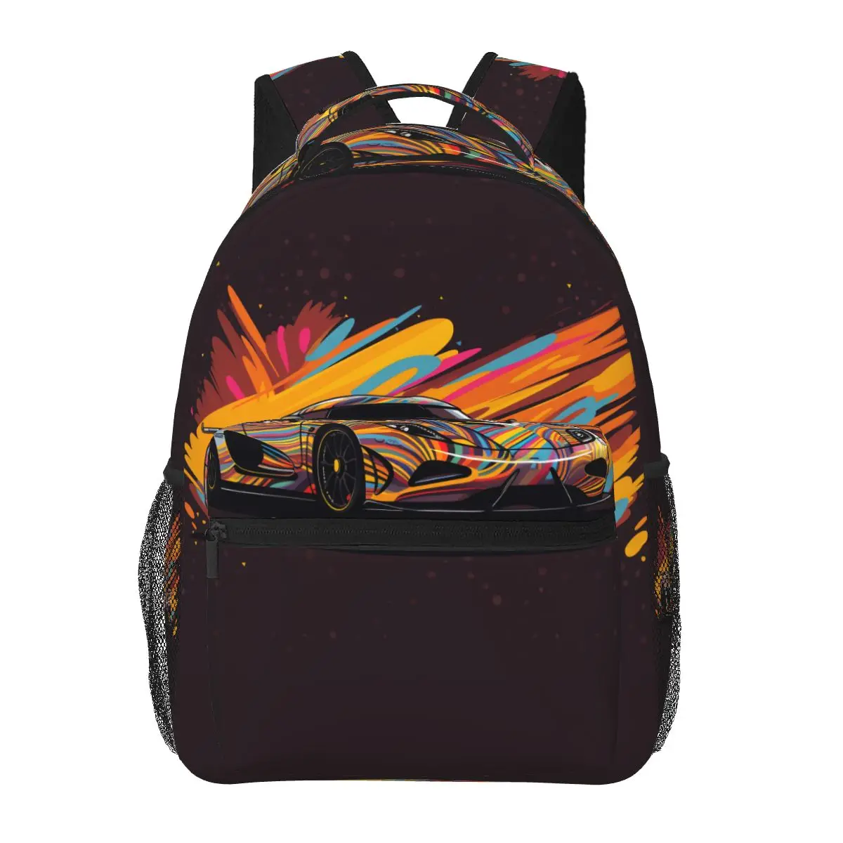 

Рюкзак Ultimate с изображением спортивного автомобиля, дорожные сумки упрощенной формы с граффити, дизайнерские большие школьные ранцы для мальчиков и девочек, крутой рюкзак