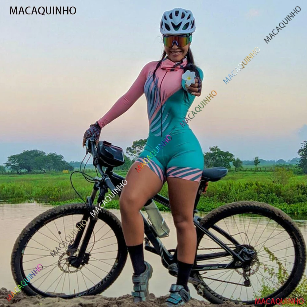 Long Women's Cycling Jumpsuit Free Shipping To Brazil Macaquinho De Ciclismo Bike Store Promotion Triathlon Set |