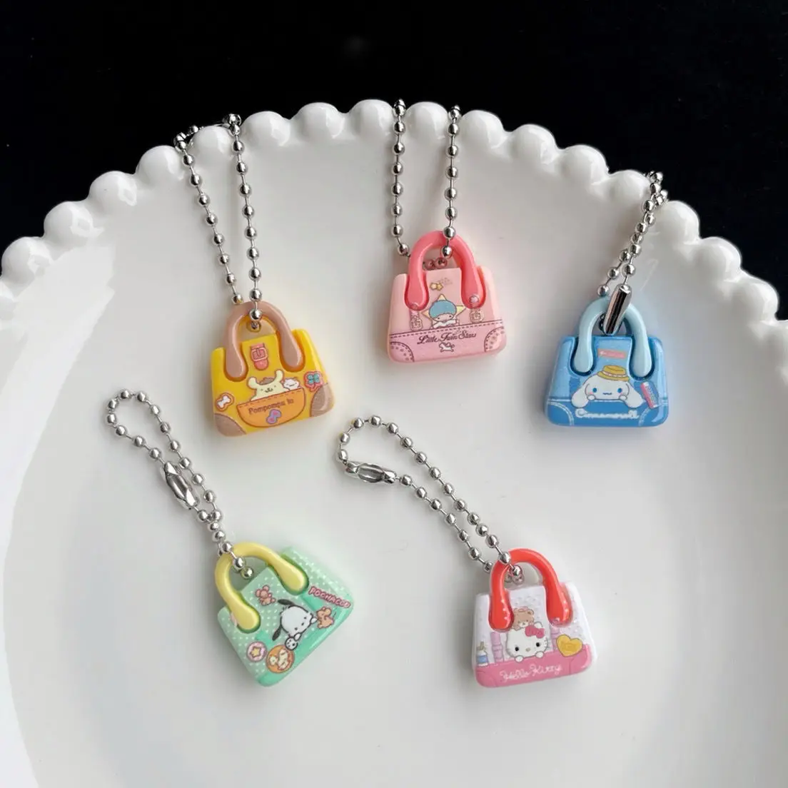 

Sanrio My Melody Bag Keychain Pendant Kawaii Student Couple Simulation Funny Accessories Schoolbag Small Pendant Female Gift