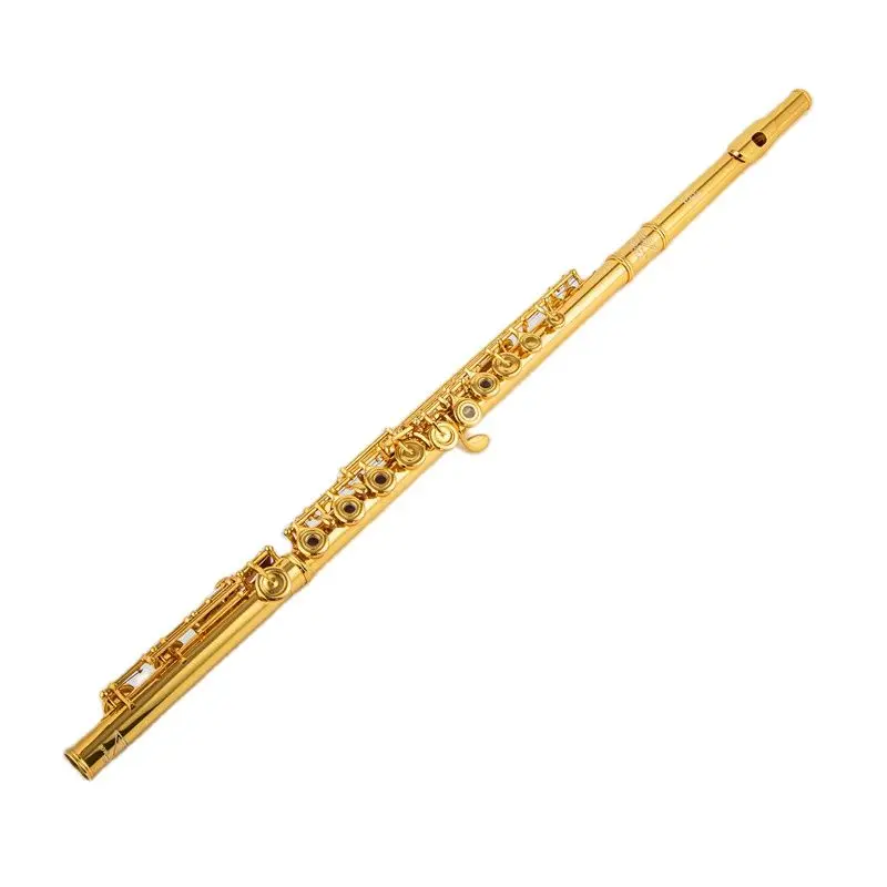 

USA Powell PS705 Flute Professional Cupronickel Opening C Key 17 Hole Flute 18k Gold Plated Musical Instruments With Case