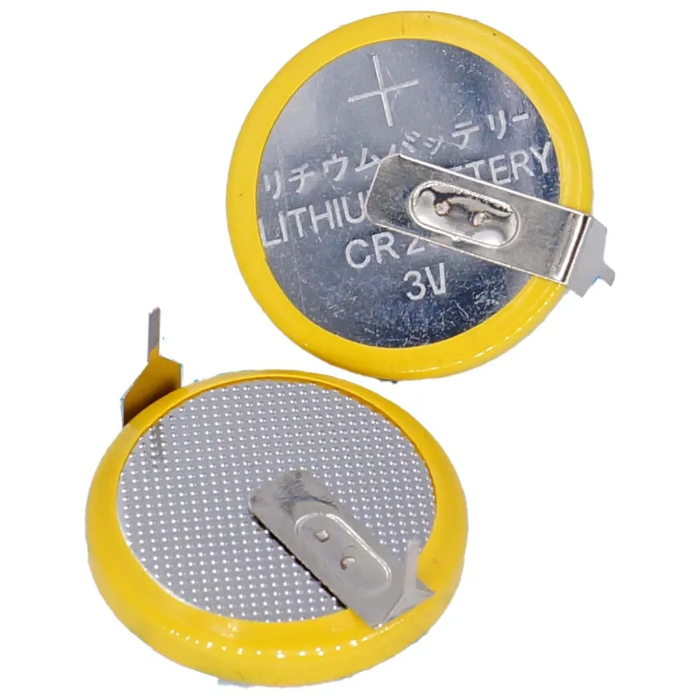 

5PCS/LOT CR1220 button battery 3 v battery with horizontal welding feet into 2015 + 2 pin