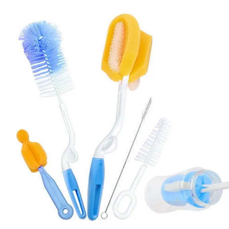 

Cup Sponge Cleaning Brush Long Handle Water Bottle Brush 360 Cleaning Non-Scratch Washing Brush Vase Bottle Pot Cleaning Brush