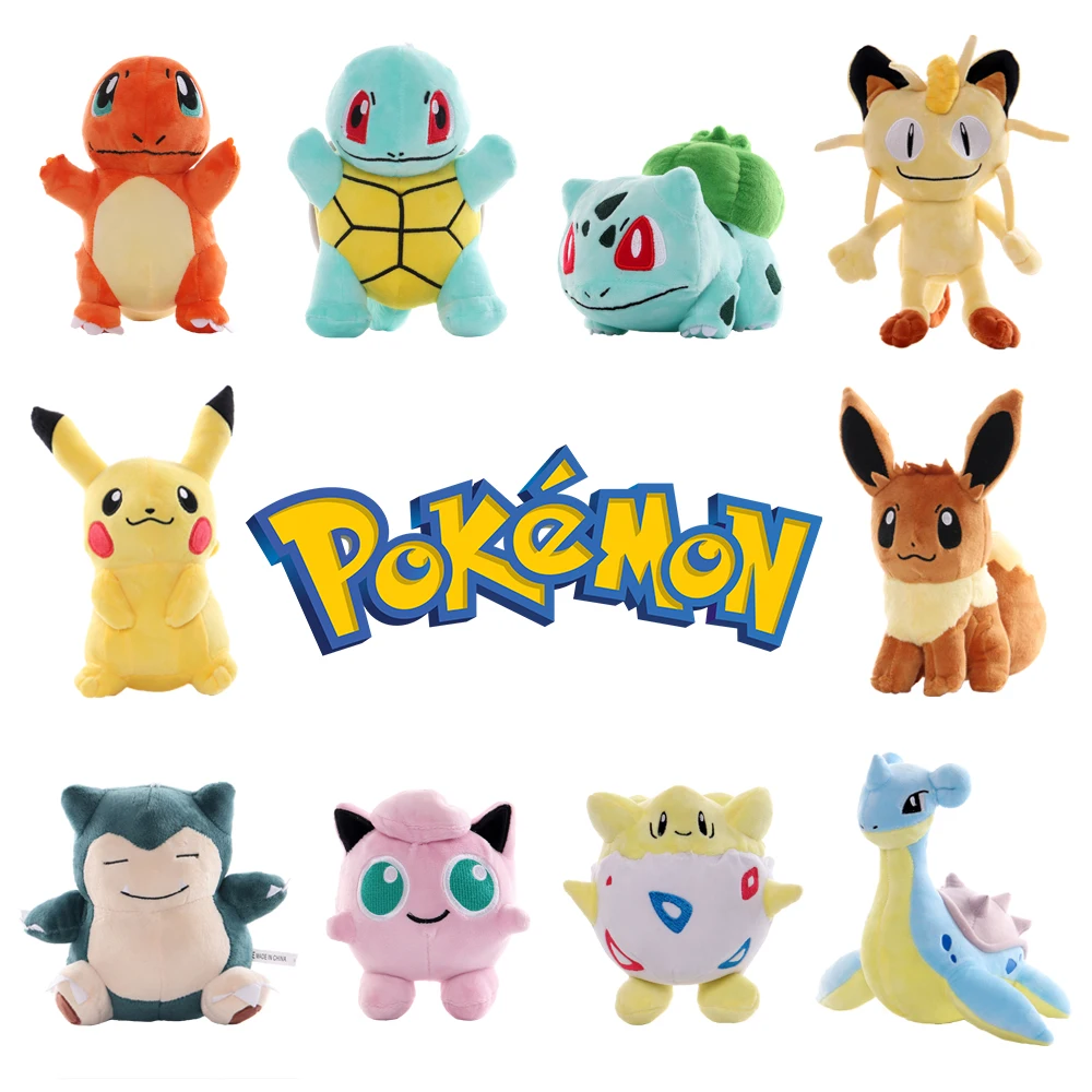 

2022 Pokemon Plush Toys Pikachu Peluche Stuffed Doll Plusle Eevee Charmander Squirtle Bulbasaur Charizard Scorbunny Xmas Gift