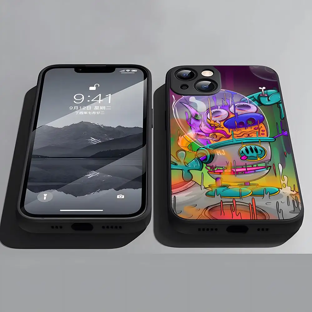 Чехол Ren And Stimpy для Iphone 15 11 Pro Max 6 Mini 13 14 Xr Xs 12 6s 8 7 Plus черный мягкий чехол