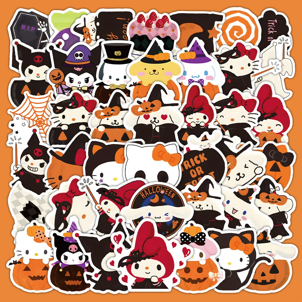 10/63 шт. наклейки на Хэллоуин Sanrio Kitty Kuromi Melody