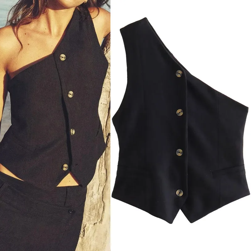 

Юбка-миди женская черная с запахом, с Боковым Разрезом